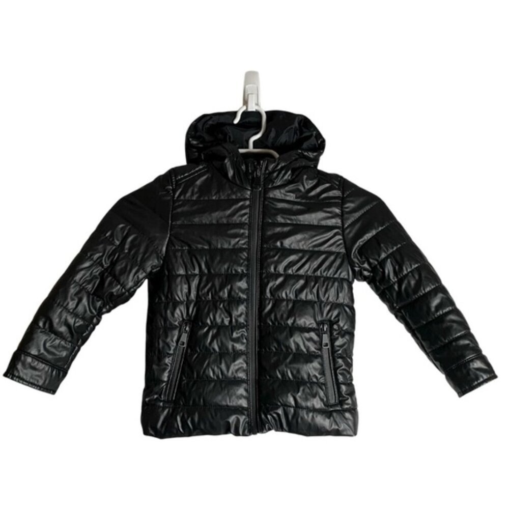 Zara Boys Black Puffer Hooded Jacket